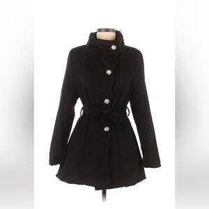 Owind  black belted peacoat, size med